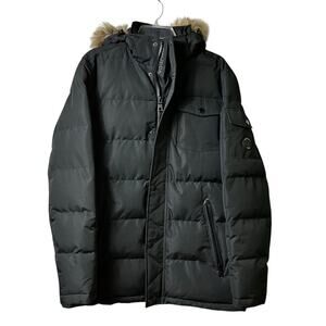 Nautica Heavyweight Puffer‎ Jacket Coat Faux Fur Hood S (2732)